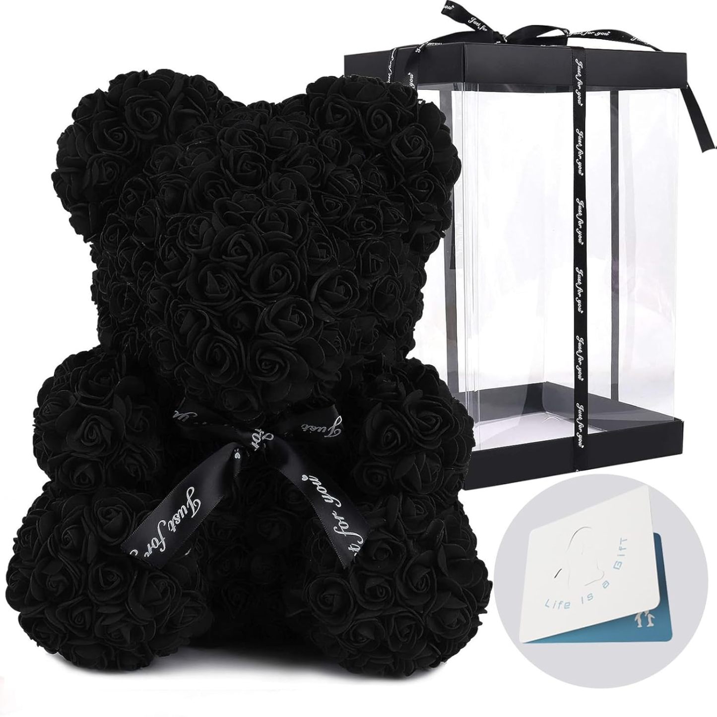 Artificial Rose Teddy Bear With Display Box For Valentine And Party Decoration