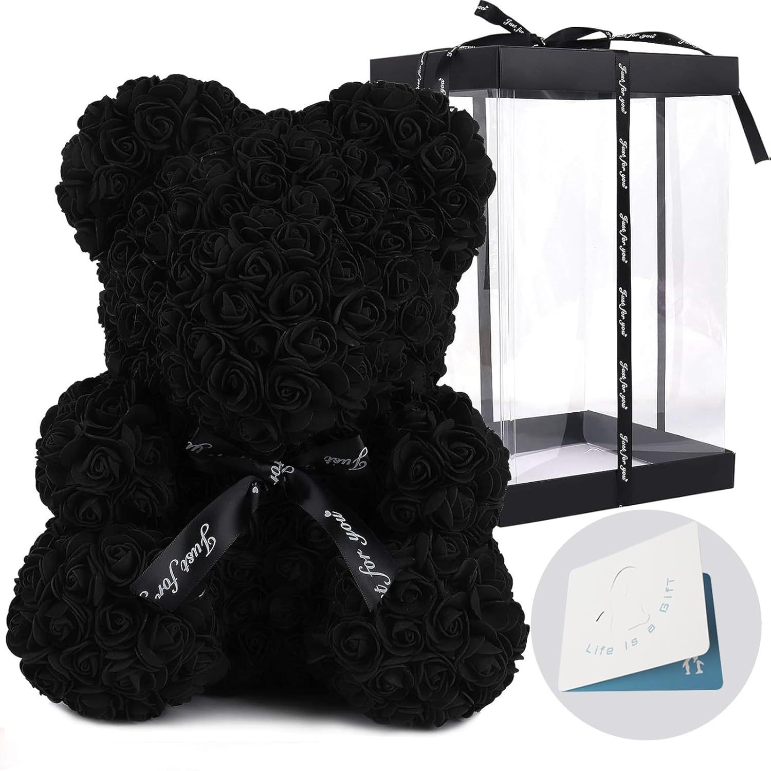 Artificial Rose Teddy Bear With Display Box For Valentine And Party Decoration