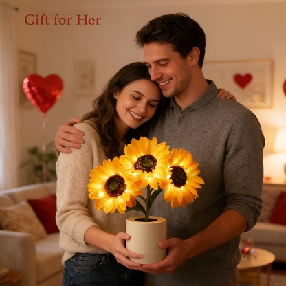 Sunflower Shaped LED Rechargeable Table Lamp