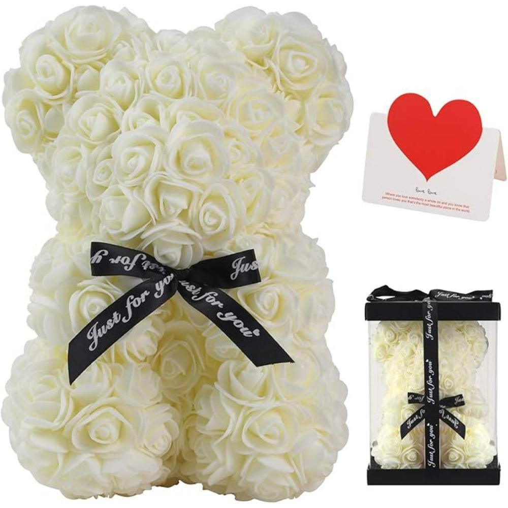 Rose Teddy Bear Gift - Handcrafted For Decoration And Gifting-Flower Teddy Bear