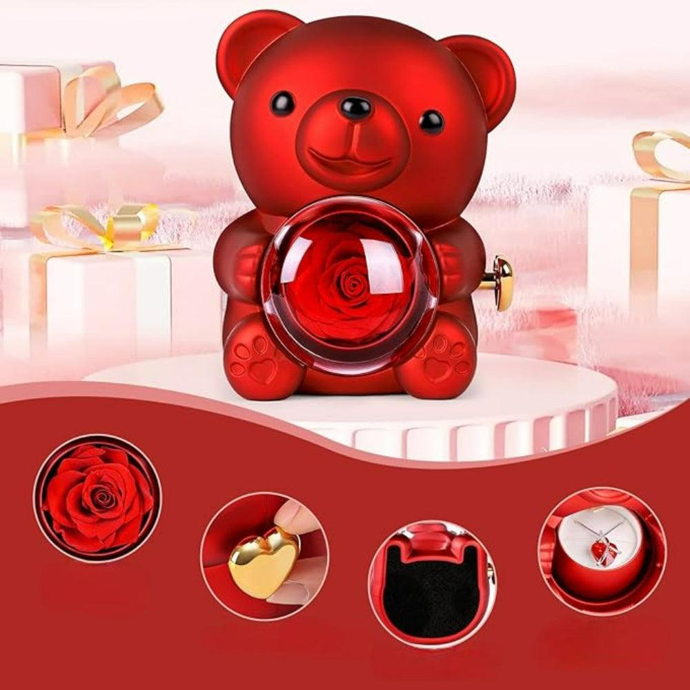 Floral Teddy Bear - Rotating Floral Display And Pendant-Flower Teddy Bear
