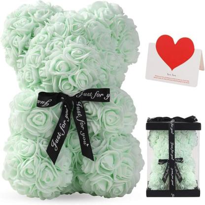 Rose Teddy Bear Gift - Handcrafted For Decoration And Gifting-Flower Teddy Bear