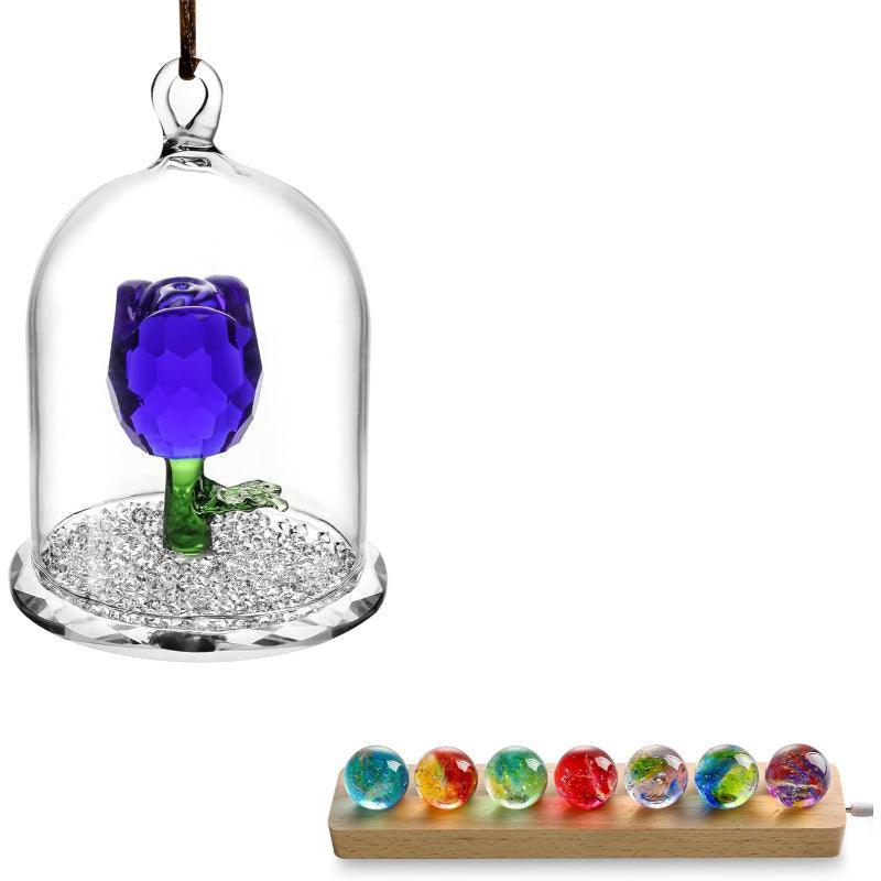 Decorative Crystal Dome-Flower Teddy Bear