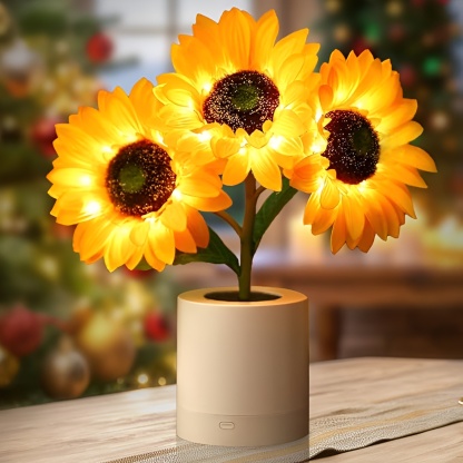 Sunflower Shaped LED Rechargeable Table Lamp