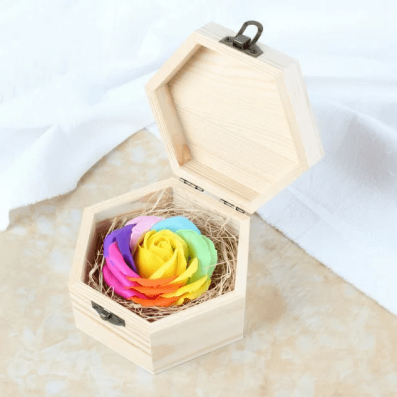 Wood Eternal Rose Box – A Timeless Symbol of Love and Elegance-Flower Teddy Bear
