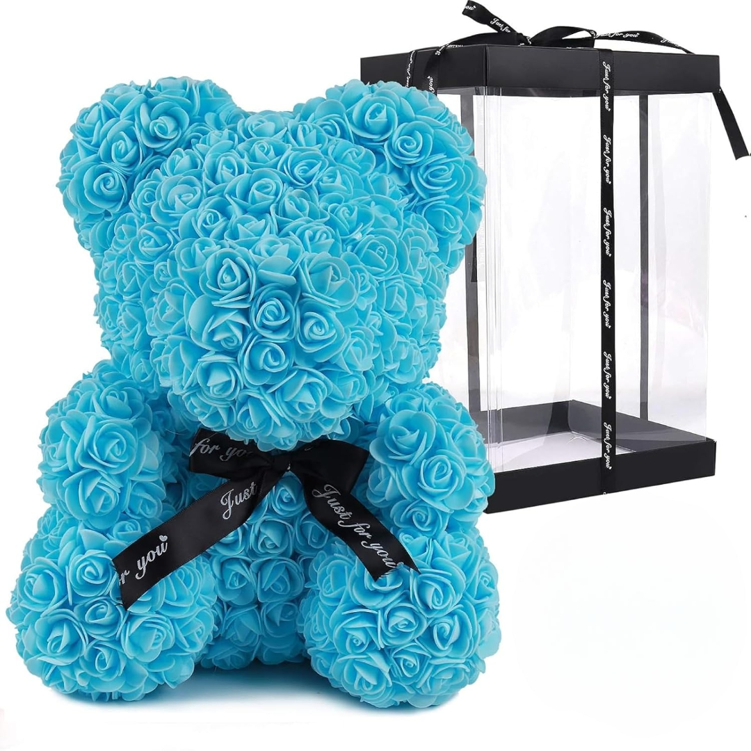 Artificial Rose Teddy Bear With Display Box For Valentine And Party Decoration