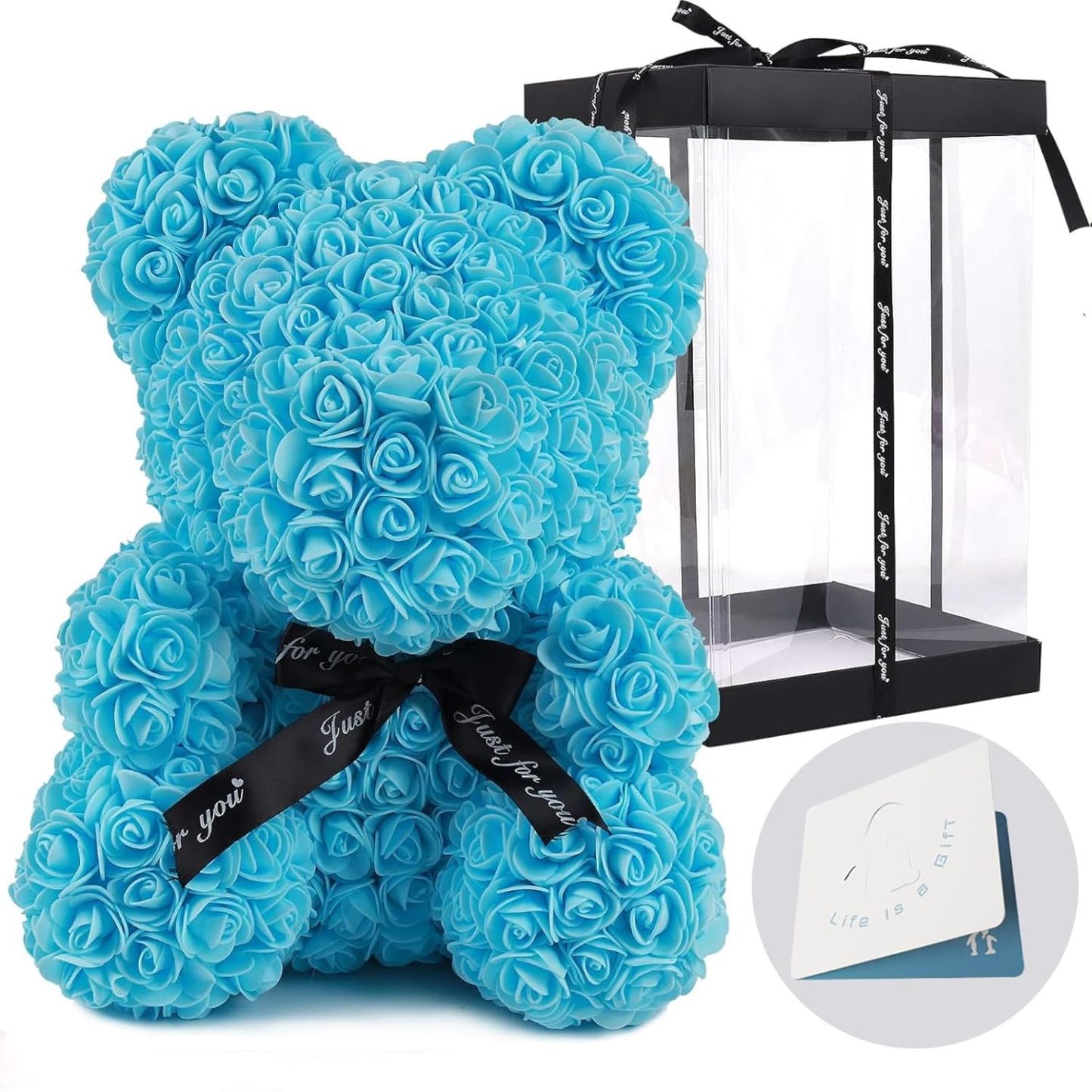 Artificial Rose Teddy Bear With Display Box For Valentine And Party Decoration