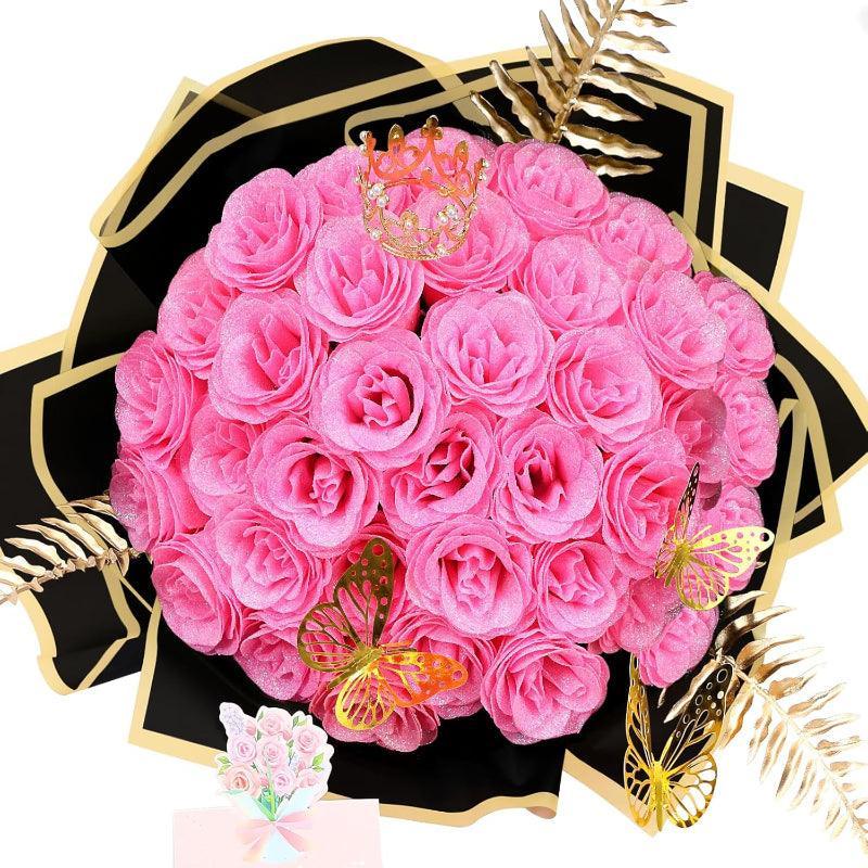 Glitter Roses Bouquet Kit-Flower Teddy Bear