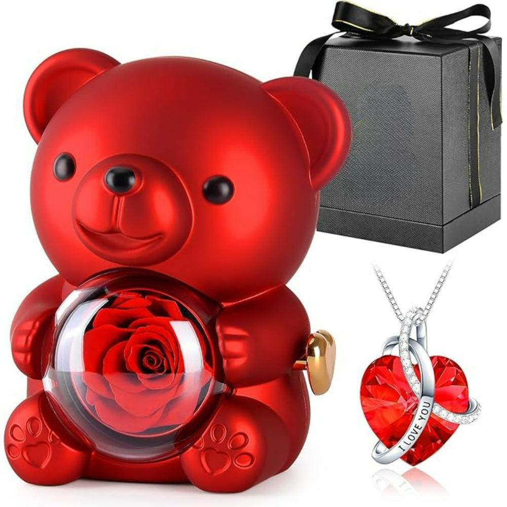 Floral Teddy Bear - Rotating Floral Display And Pendant-Flower Teddy Bear