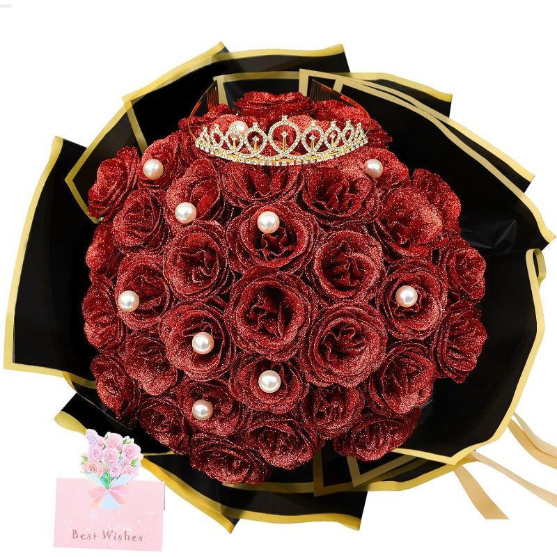 Glitter Roses Bouquet Kit-Flower Teddy Bear