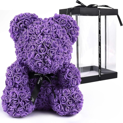 Artificial Rose Teddy Bear With Display Box For Valentine And Party Decoration