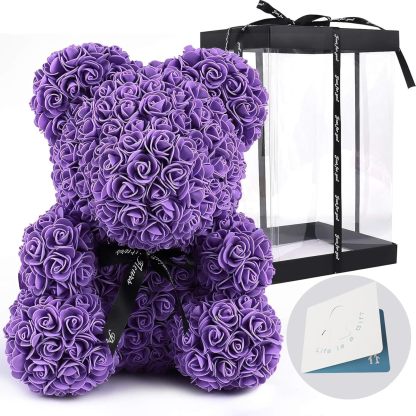 Artificial Rose Teddy Bear With Display Box For Valentine And Party Decoration