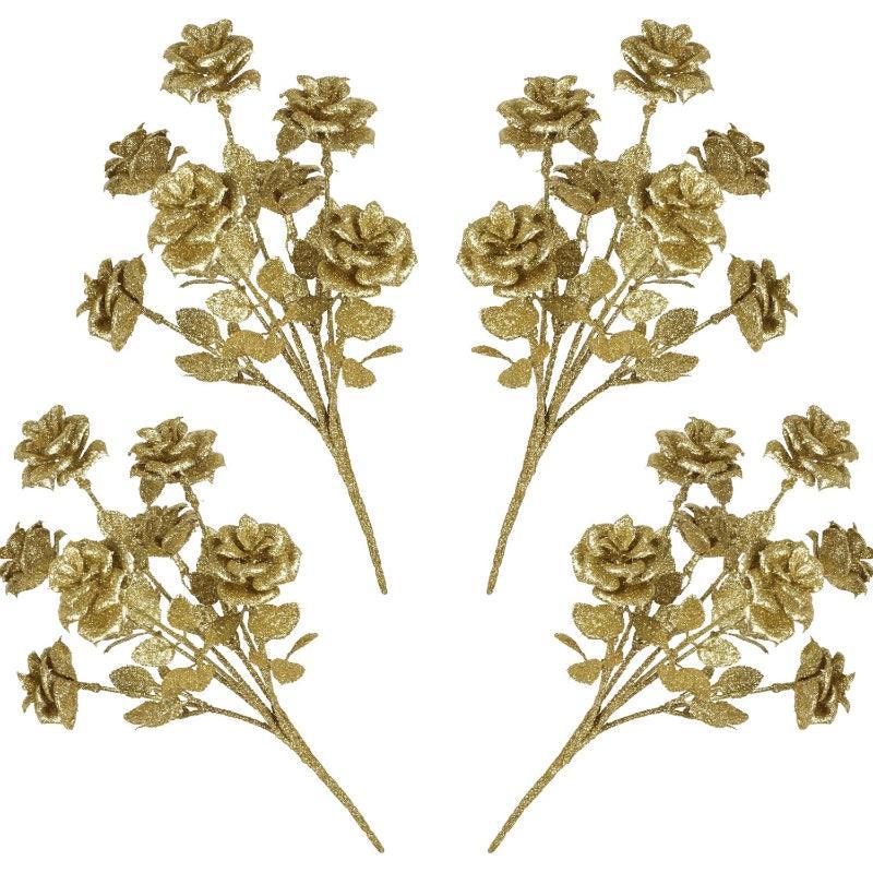 Decorative Glitter Roses-Flower Teddy Bear