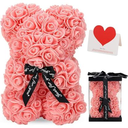 Rose Teddy Bear Gift - Handcrafted For Decoration And Gifting-Flower Teddy Bear