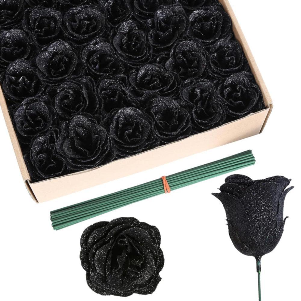 Artificial Glitter Rose Bouquet-Flower Teddy Bear