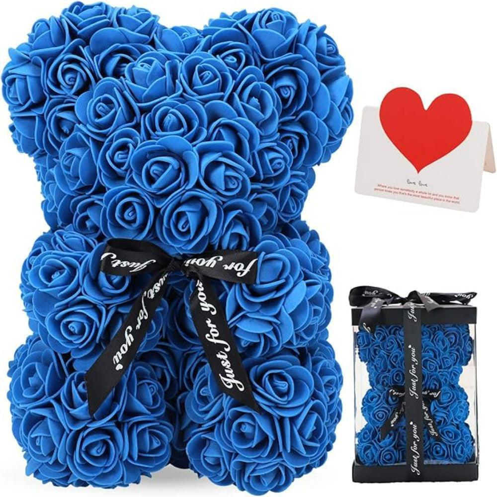Rose Teddy Bear Gift - Handcrafted For Decoration And Gifting-Flower Teddy Bear