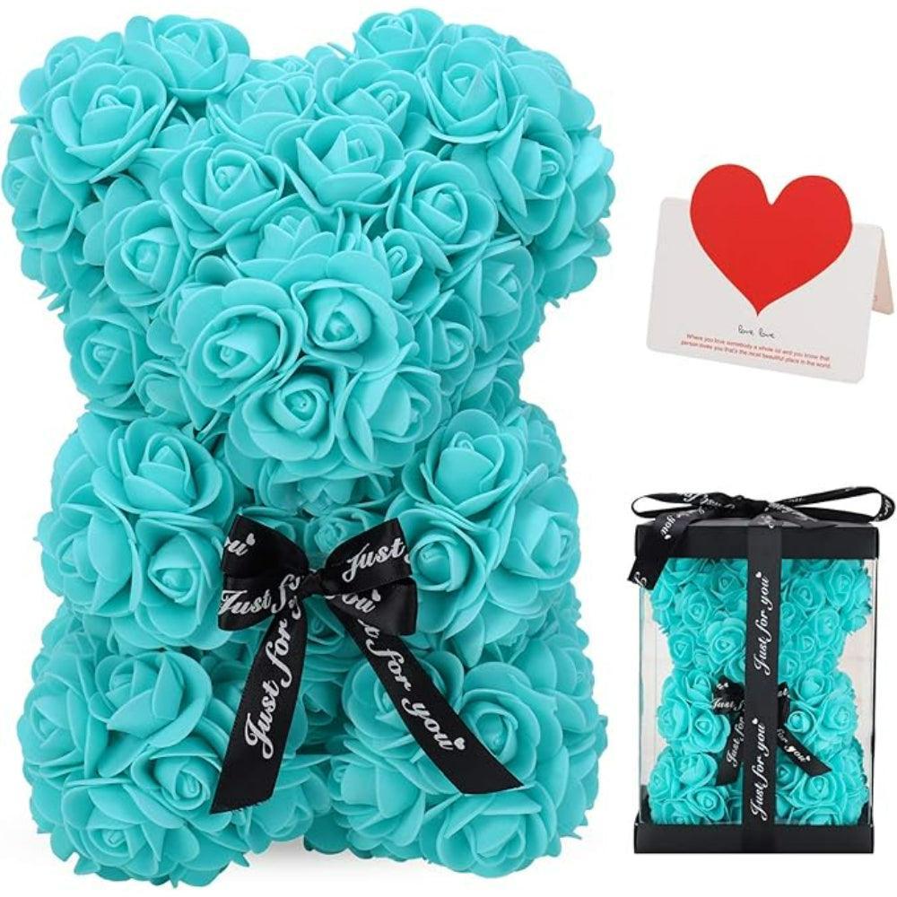 Rose Teddy Bear Gift - Handcrafted For Decoration And Gifting-Flower Teddy Bear
