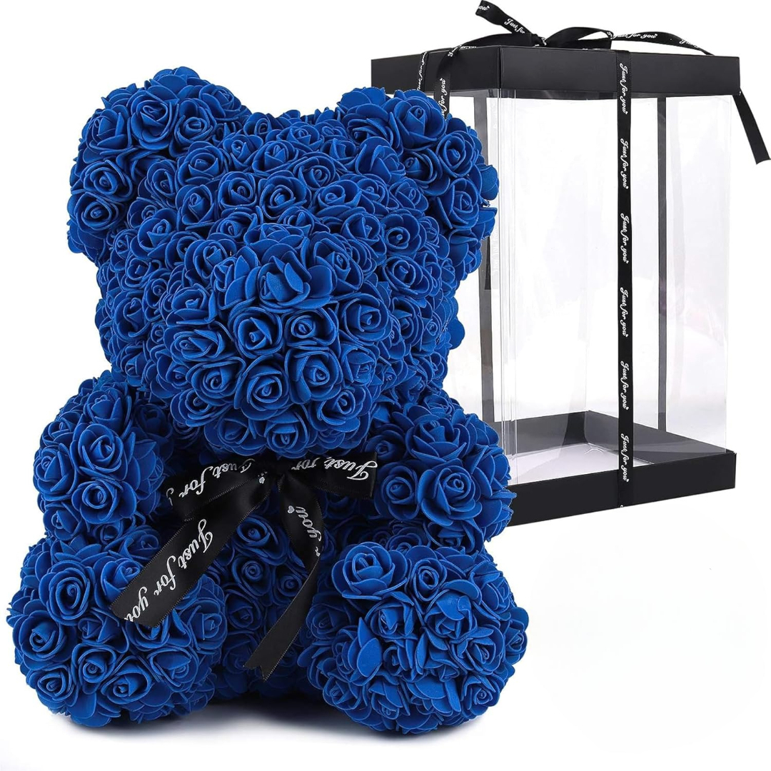 Artificial Rose Teddy Bear With Display Box For Valentine And Party Decoration