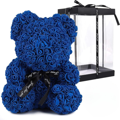Artificial Rose Teddy Bear With Display Box For Valentine And Party Decoration