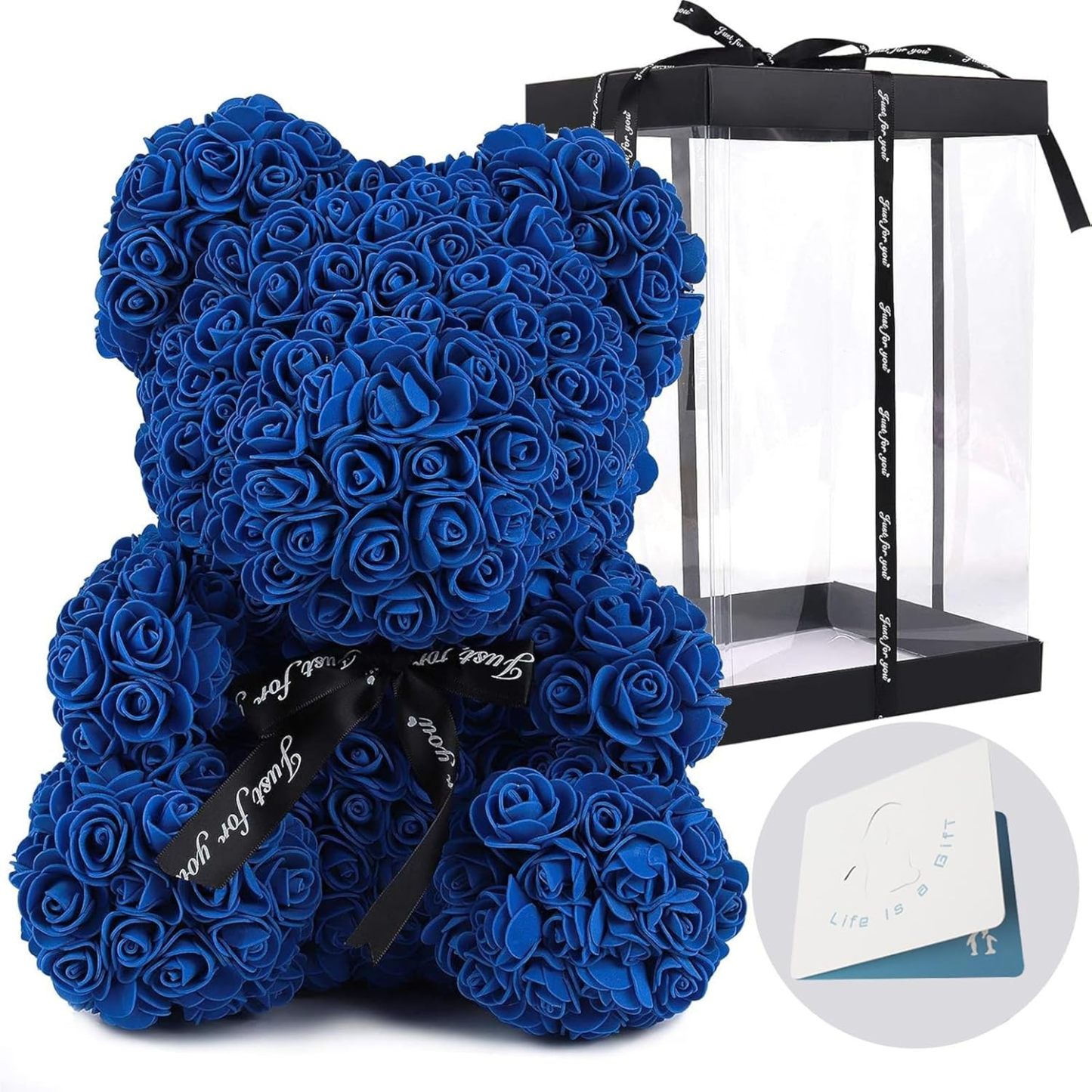 Artificial Rose Teddy Bear With Display Box For Valentine And Party Decoration