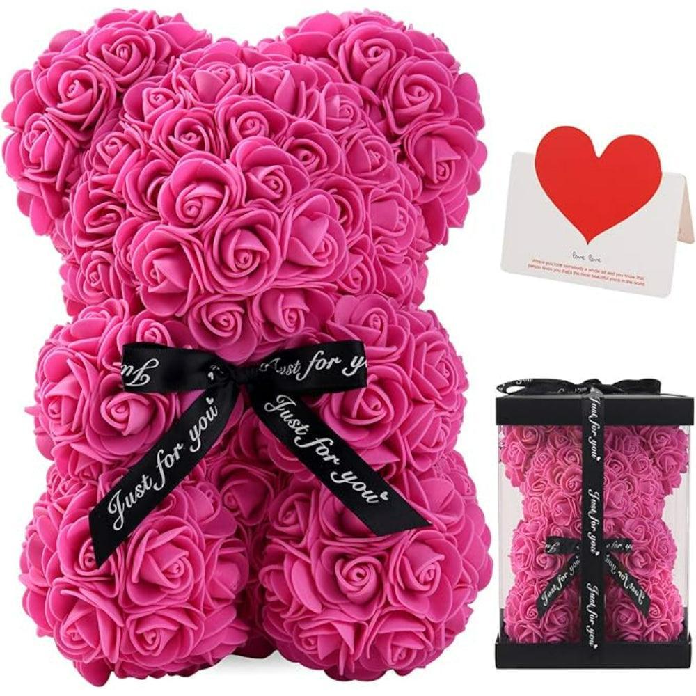 Rose Teddy Bear Gift - Handcrafted For Decoration And Gifting-Flower Teddy Bear