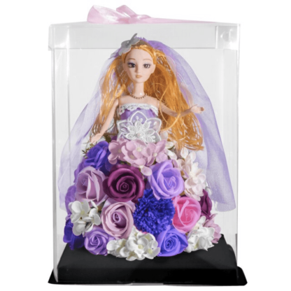 Princess Rose Display – Elegant Handmade Floral Gift-Flower Teddy Bear