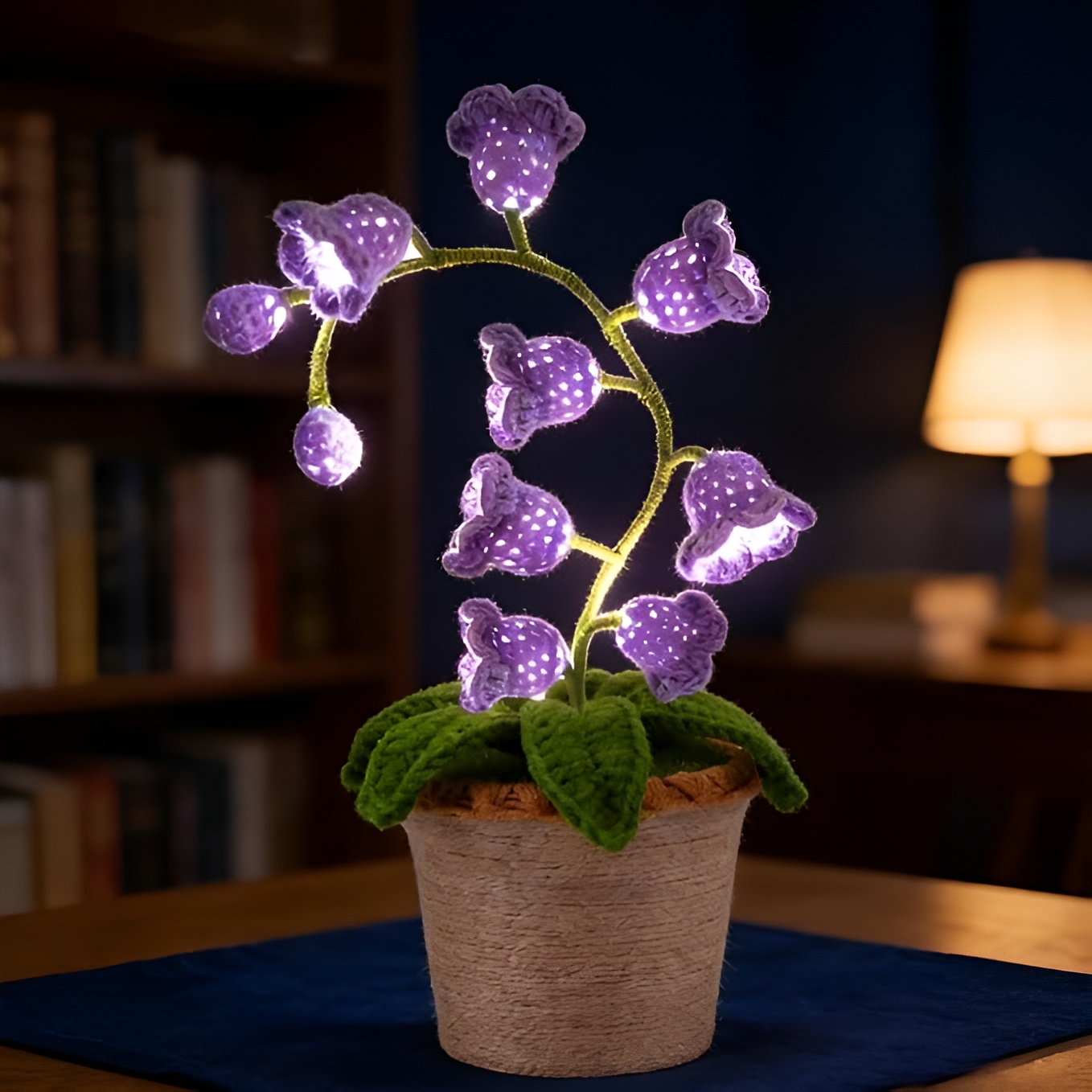 Handmade Crochet Artificial Flower Lamp