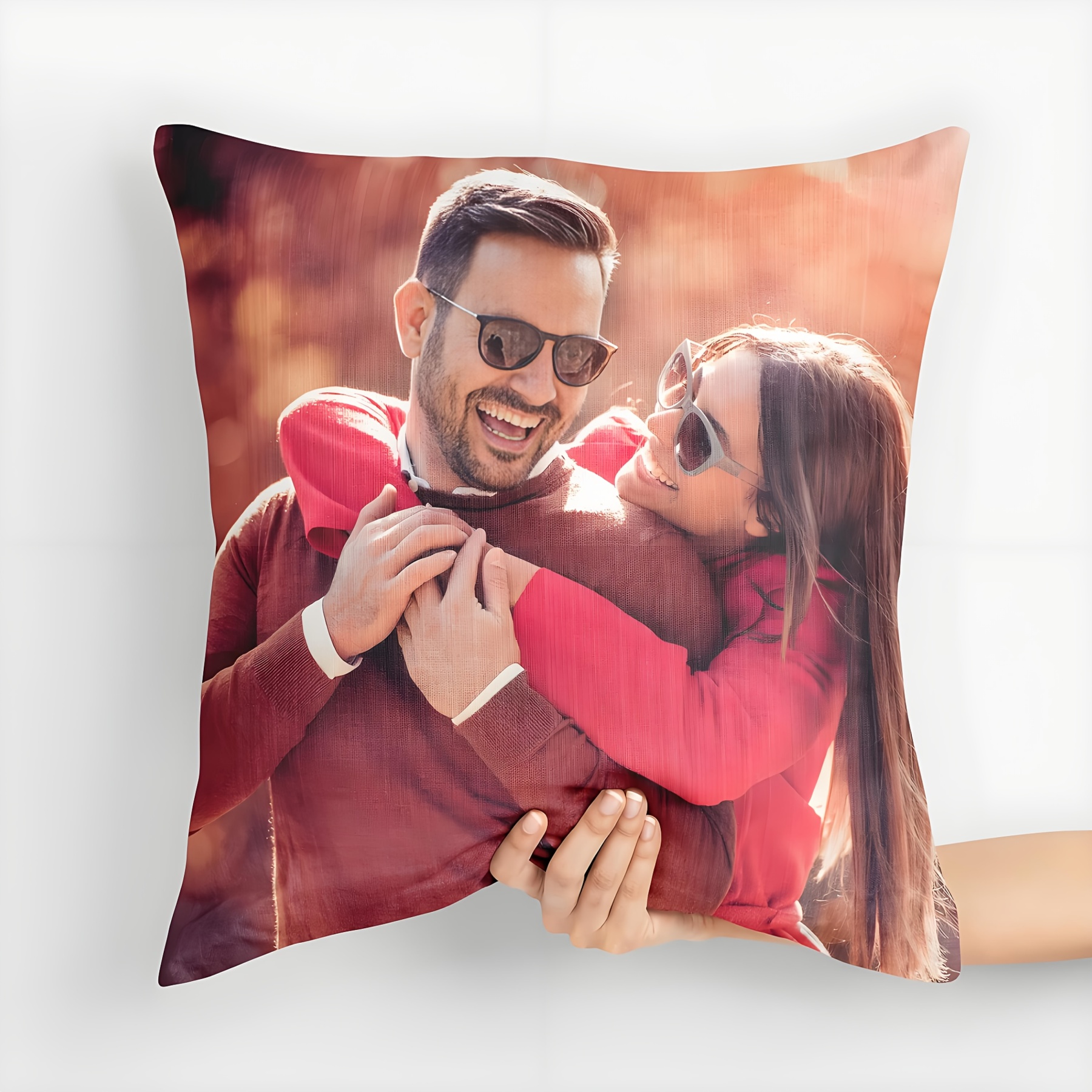 Personalized Photo Cushion Cover With Zipper For Living Room Decor