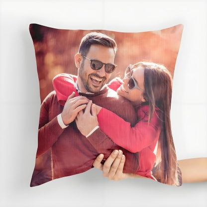 Personalized Photo Cushion Cover With Zipper For Living Room Decor