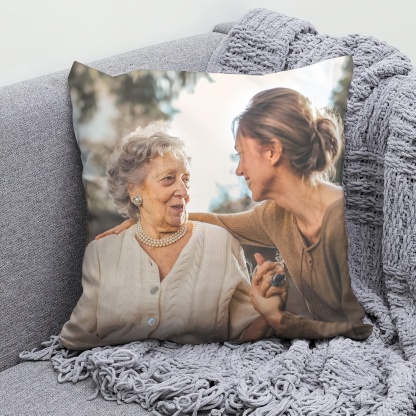 Personalized Photo Cushion Cover With Zipper For Living Room Decor