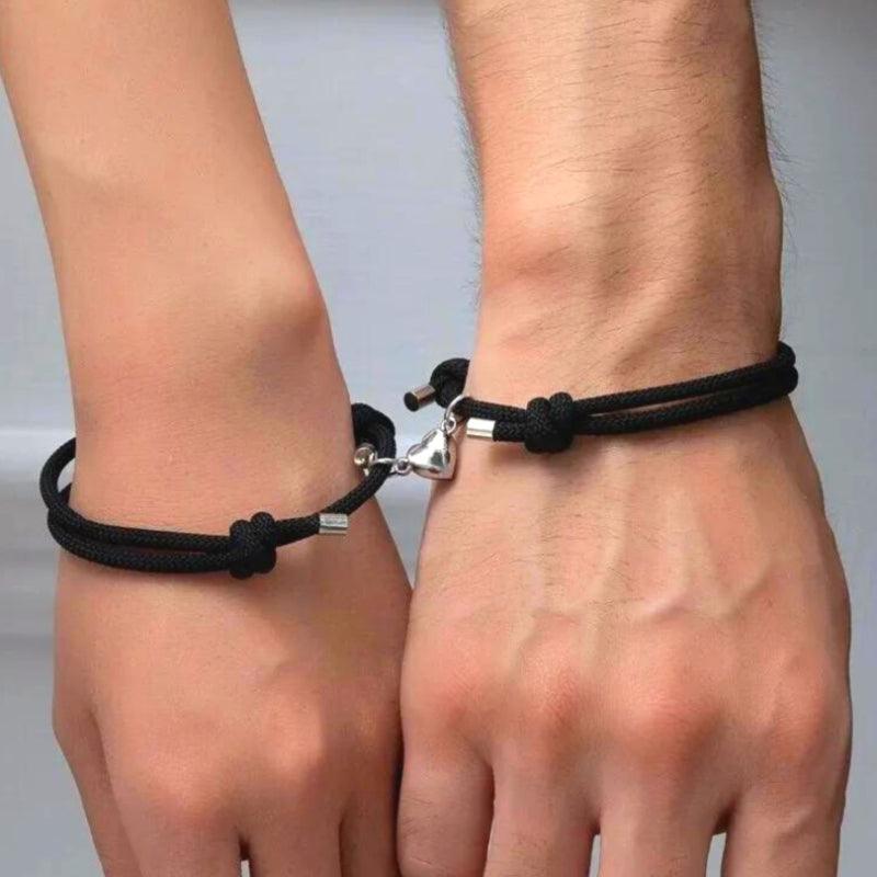 Adjustable Magnetic Bracelet Set – A Gift For Togetherness - Flower Teddy Bear