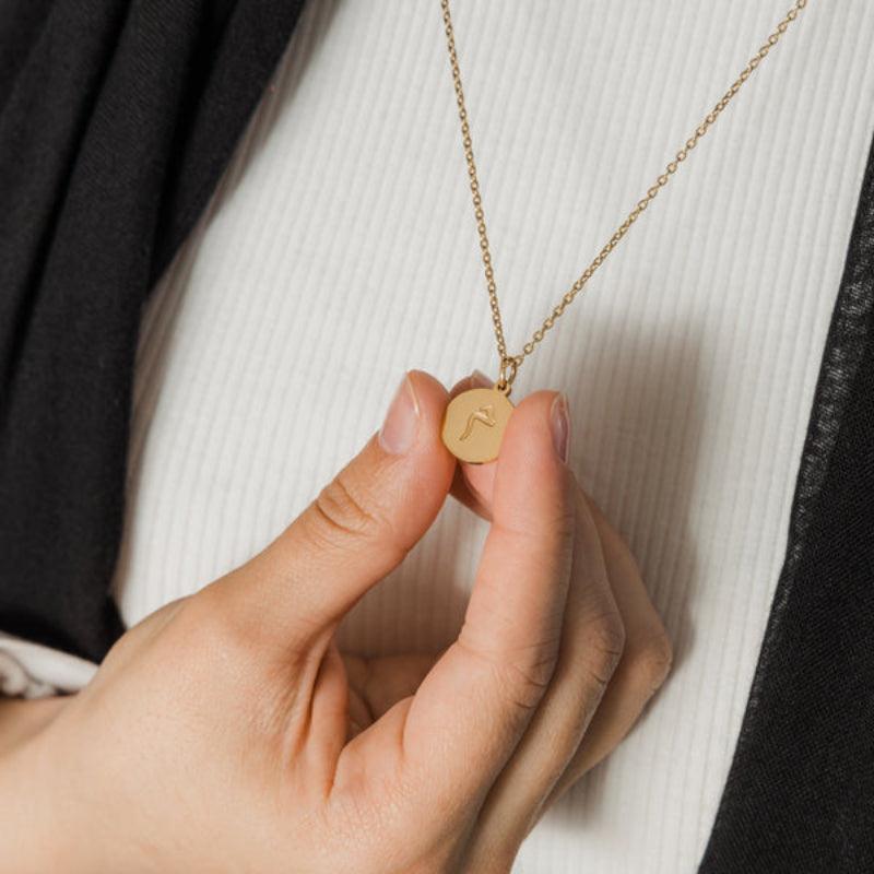Arabic Letter Pendant Necklace – Elegant Personalized Jewelry - Flower Teddy Bear