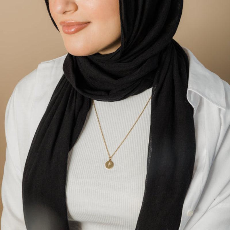 Arabic Letter Pendant Necklace – Elegant Personalized Jewelry - Flower Teddy Bear