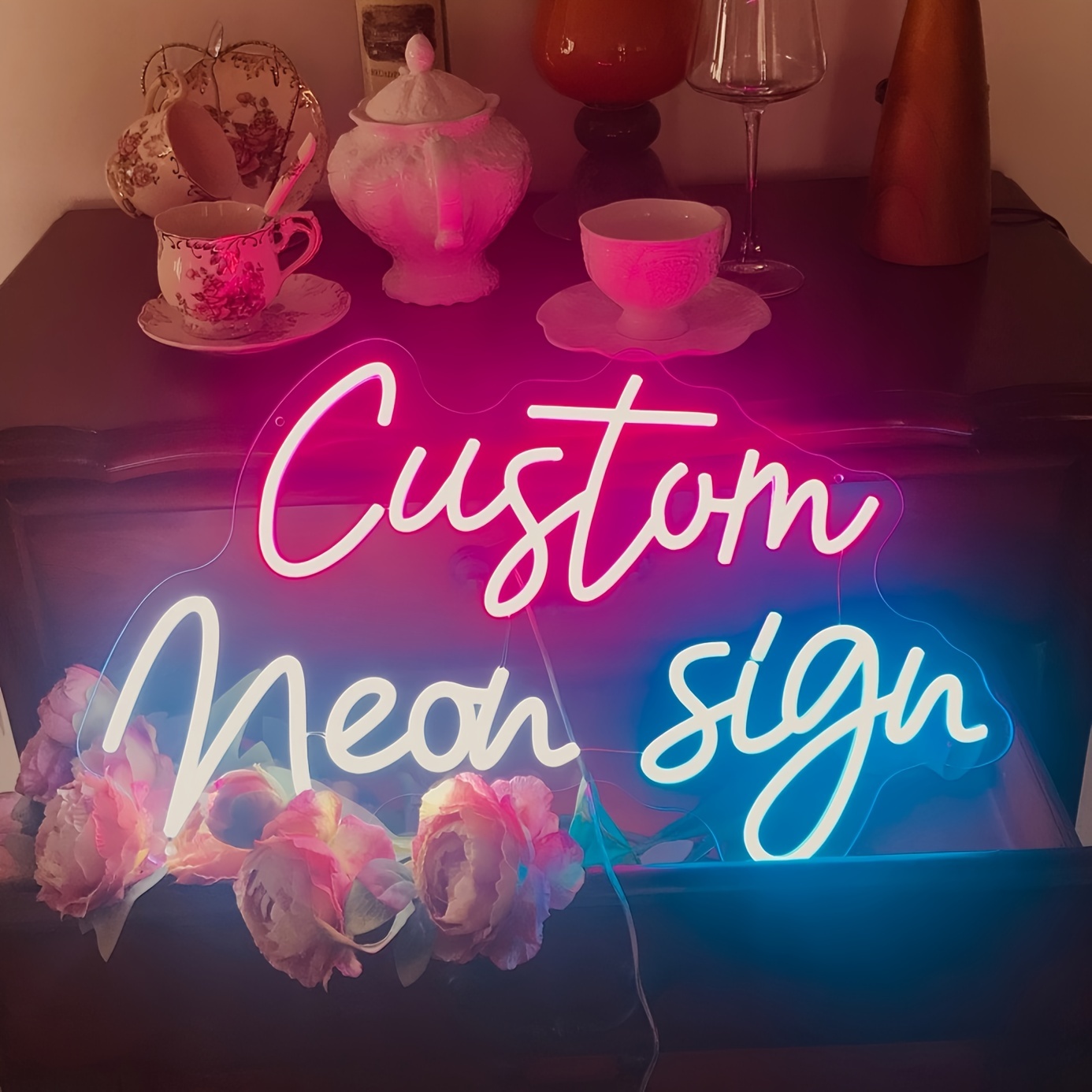 Personalized Adjustable Wall Light With Text And Sign