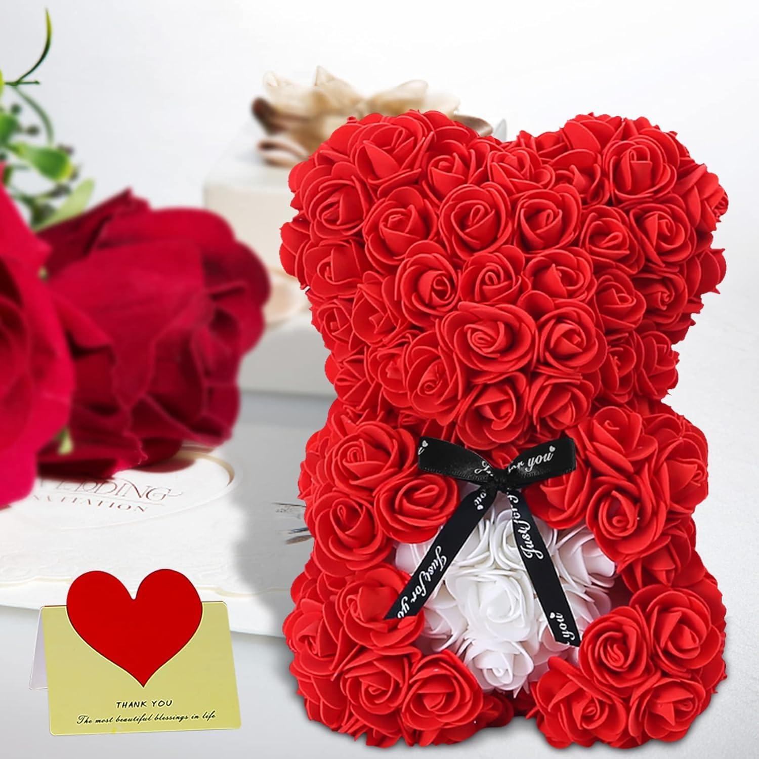 Artificial Floral Bear – Foam Roses For Elegant Home Decor-Flower Teddy Bear