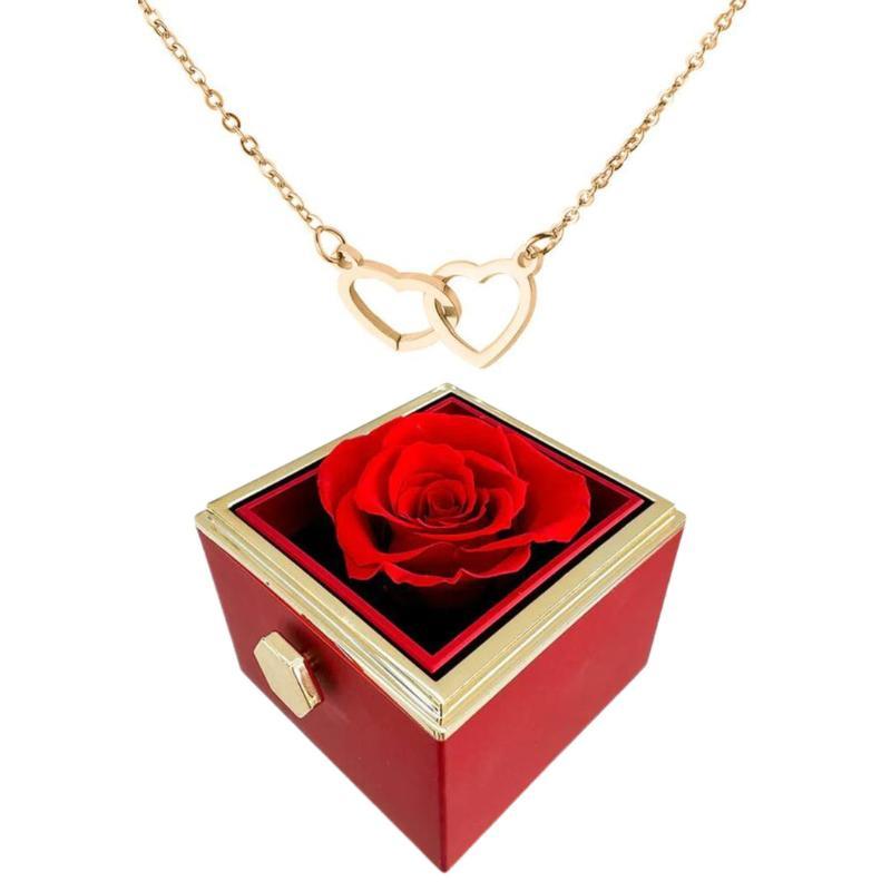 Eternal Rose Box Necklace – Timeless Beauty and Personalized Elegance-Flower Teddy Bear