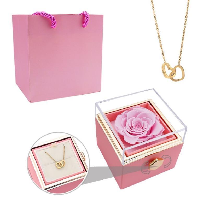 Eternal Rose Box - Personalized Designed Necklace For Occasion-Flower Teddy Bear