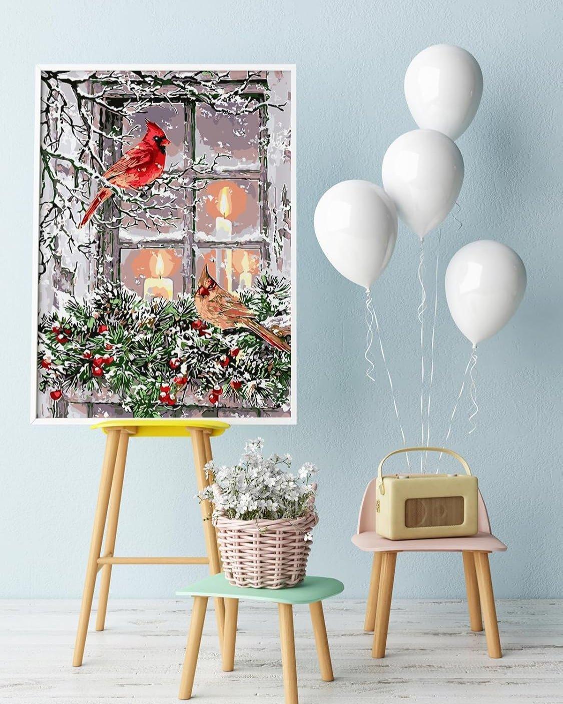 Stained Glass Christmas Tree Paint By Numbers Kit