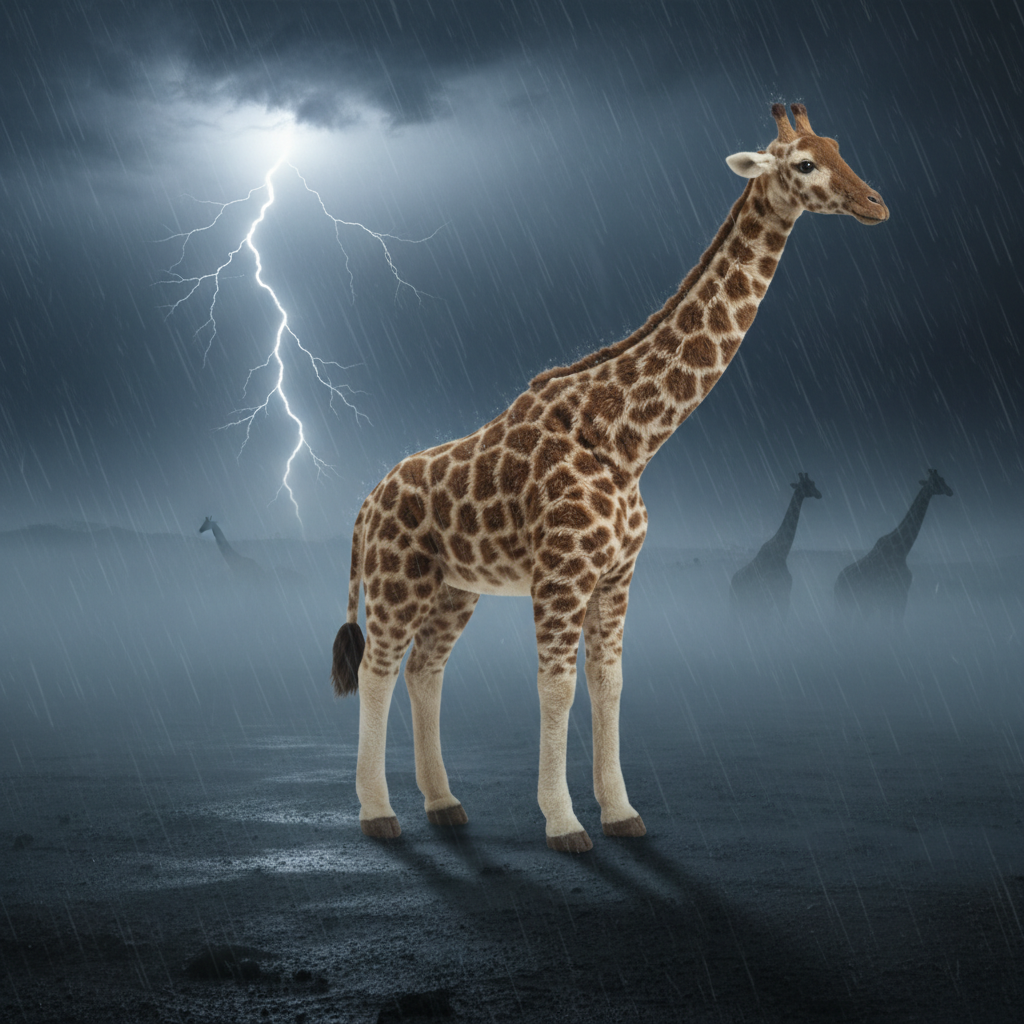 Giraffes In a Storm Plush Toy