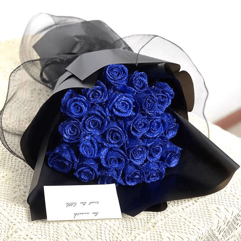 Glitter Rose Bouquet – Graduation Gift To Celebrate Success-Flower Teddy Bear
