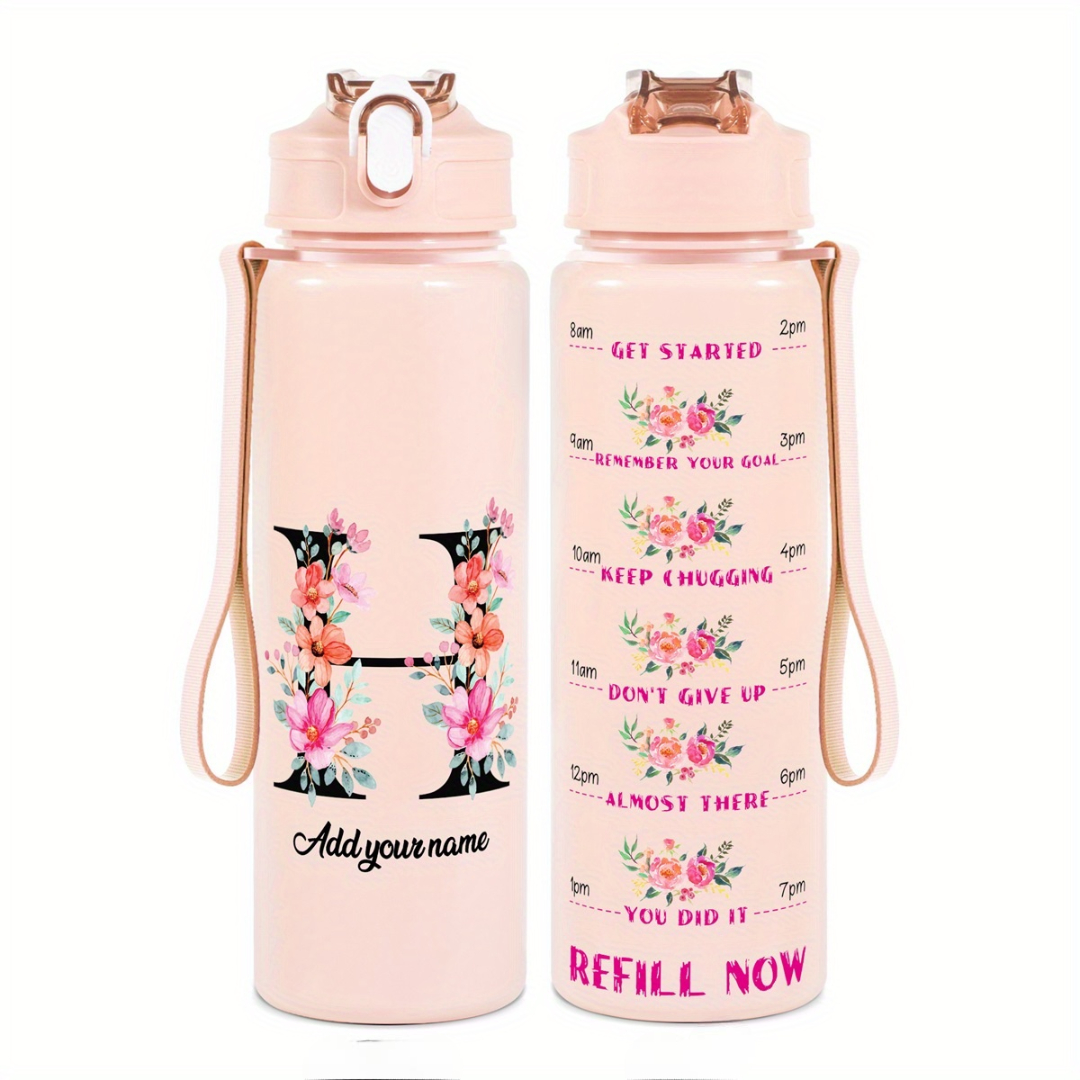 Personalized Water Tracker Bottle With Custom Name