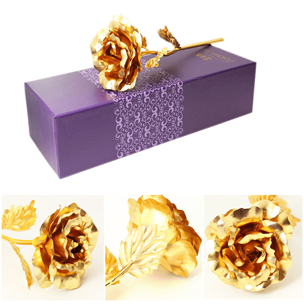 Gold Rose Gift Box - A Timeless Keepsake Of Elegance-Flower Teddy Bear