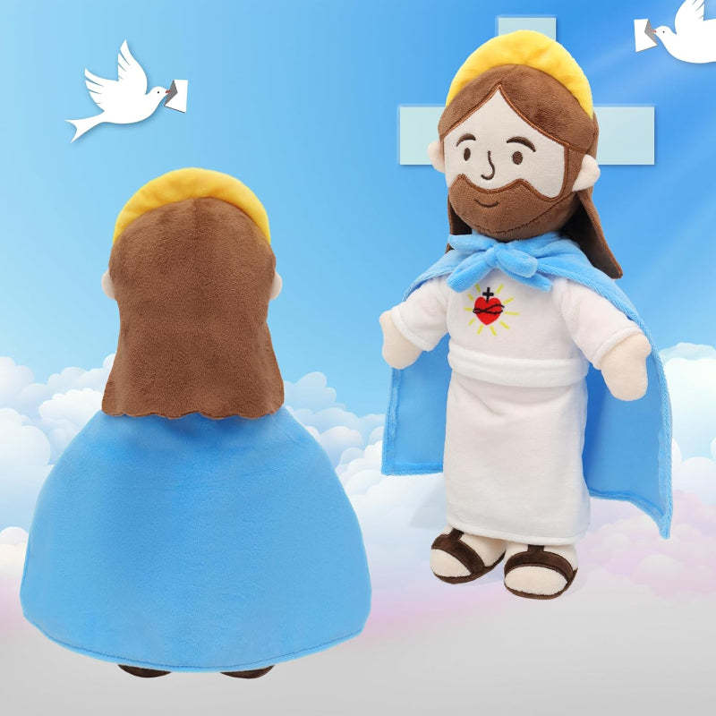 Jesus Plush - Stuffed Doll Design With Removable Cloak For Comfort-Flower Teddy Bear