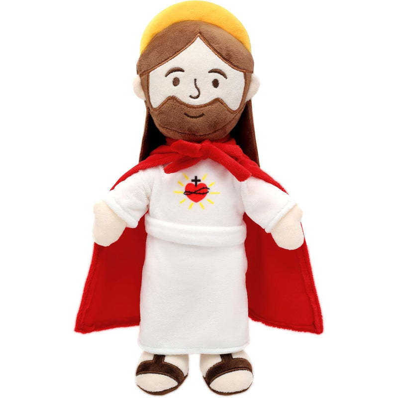 Jesus Plush - Stuffed Doll Design With Removable Cloak For Comfort-Flower Teddy Bear