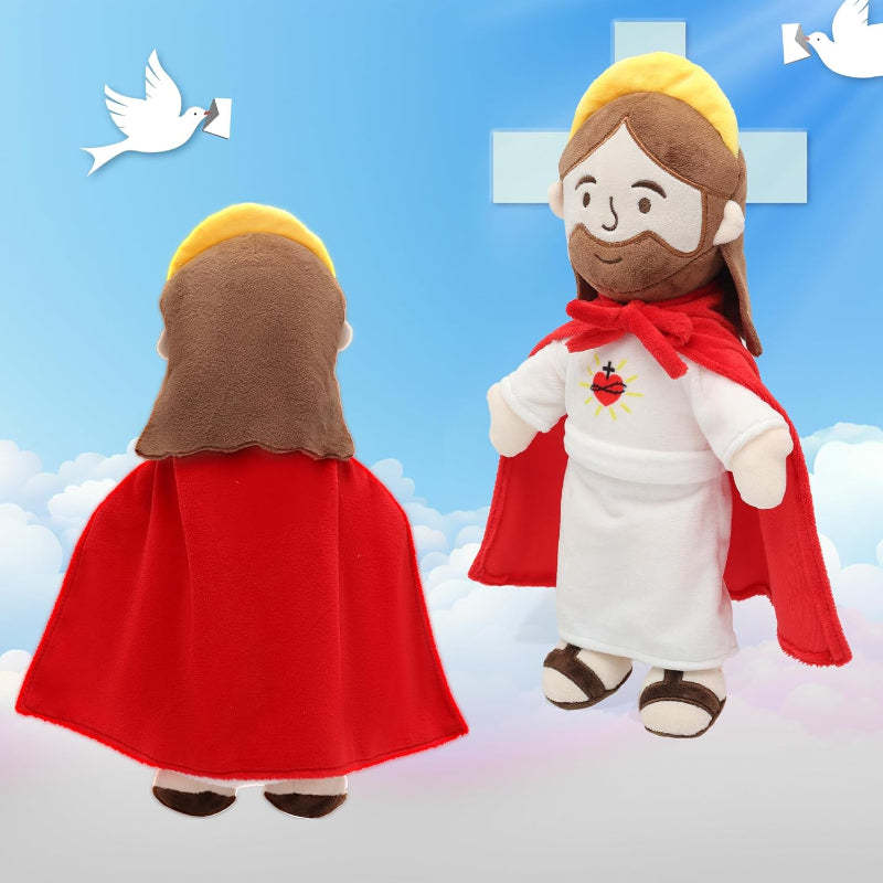 Jesus Plush - Stuffed Doll Design With Removable Cloak For Comfort-Flower Teddy Bear
