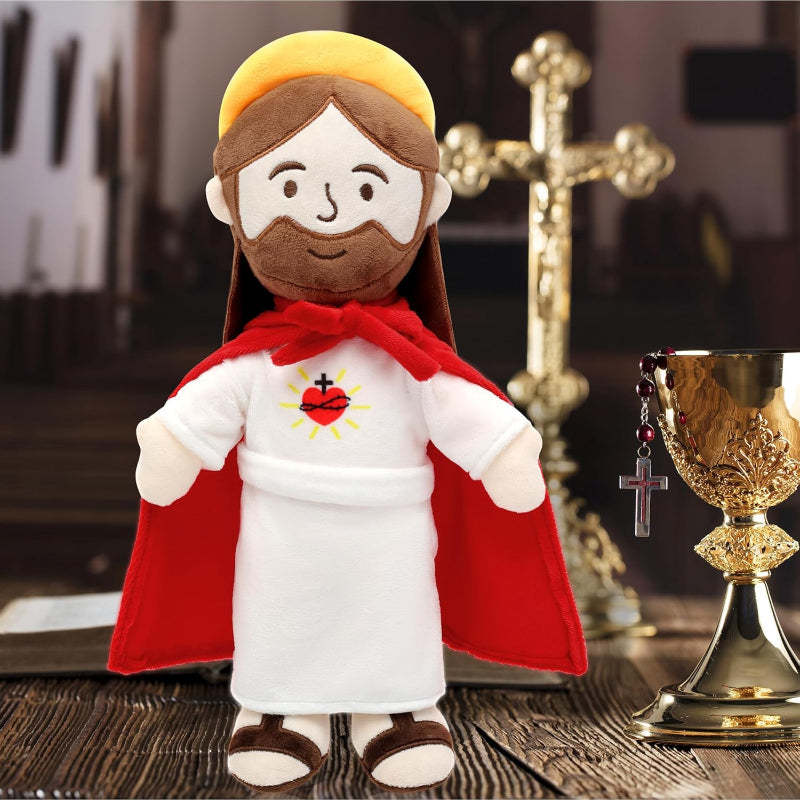 Jesus Plush - Stuffed Doll Design With Removable Cloak For Comfort-Flower Teddy Bear