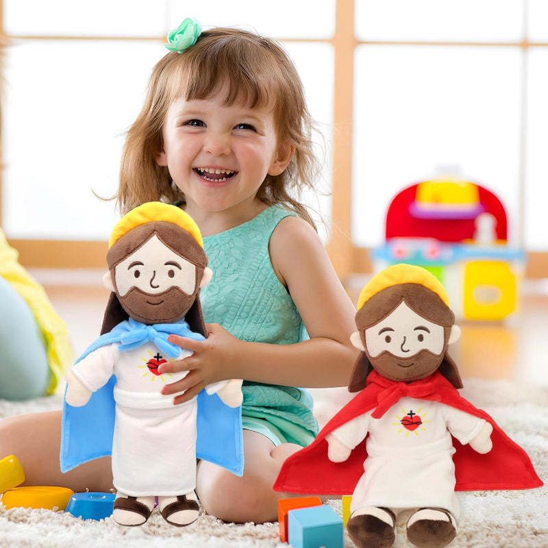Jesus Plush - Stuffed Doll Design With Removable Cloak For Comfort-Flower Teddy Bear