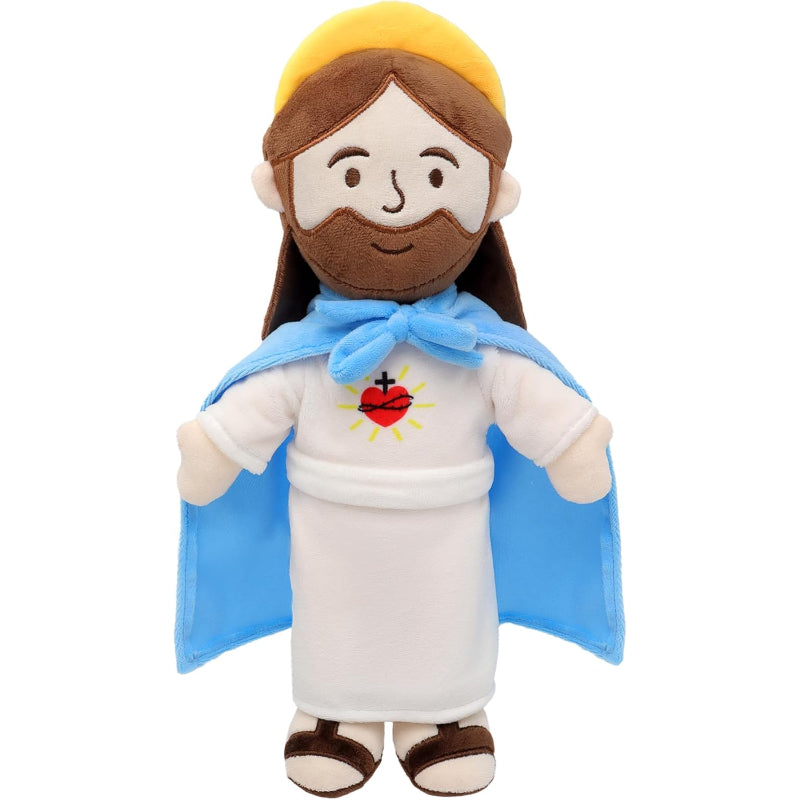 Jesus Plush - Stuffed Doll Design With Removable Cloak For Comfort-Flower Teddy Bear