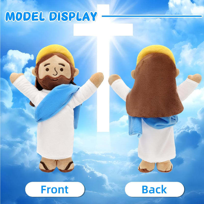 Stylish Jesus Design Plush Doll - Christian Stuffed Toy-Flower Teddy Bear