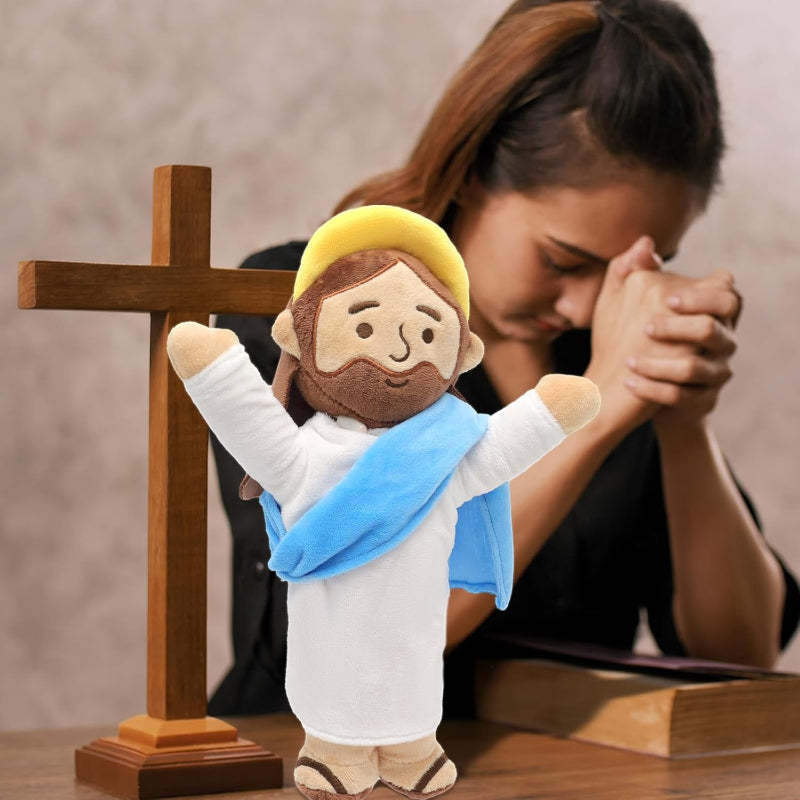 Stylish Jesus Design Plush Doll - Christian Stuffed Toy-Flower Teddy Bear